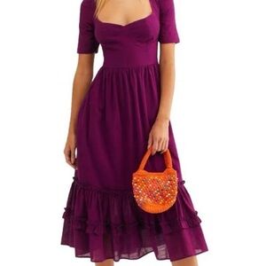 Free People Frances Lace Up Midi Dress